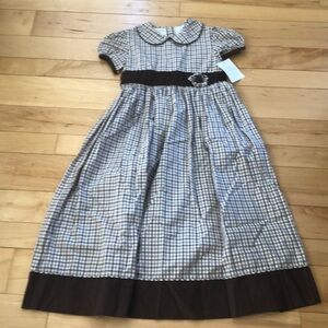 Girls brown plaid dress newest tags
